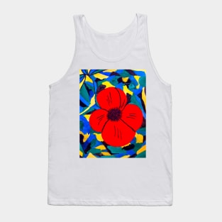 Red flower Tank Top